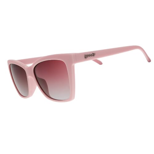 goodr Rose Retail Therapy Polarized Sunglasses for Men & Women Medium Sized (PG) Light Pink Frames with Rose-Ocean Gradient Lenses UV400 Protection No Slip No Bounce