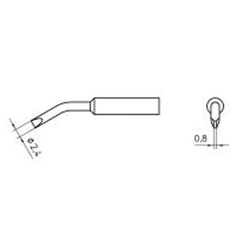 Image of Weller T0054488299 XNTBX SOLD TIP, BENT CHISEL 2.4x0.8MM, Black