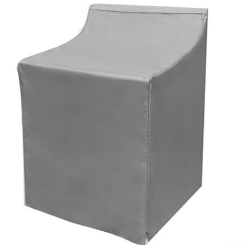 Funda impermeable para lavadora, tela Oxford 210D a prueba de polvo, protección UV, cubierta ajustable para lavadora de carga superior con doble para balcón al aire libre, gris (gris)