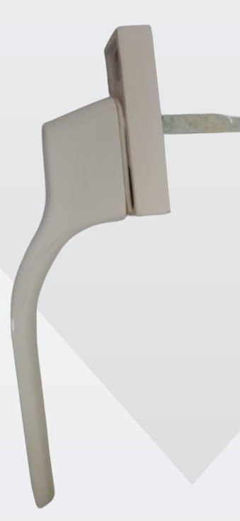 Image of UPVC Casement Window Handle | Aluminium Locking Handle for UPVC Windows | Durable White Finish | Easy Installation Hardware