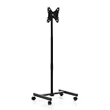 FunFun テレビスタンド Allow ブラック モニタースタンド 13?42V型対応 キャスター付き 高さ調節 角度調節 アジャスター 幅48cm 奥行き43cm 高さ133cm