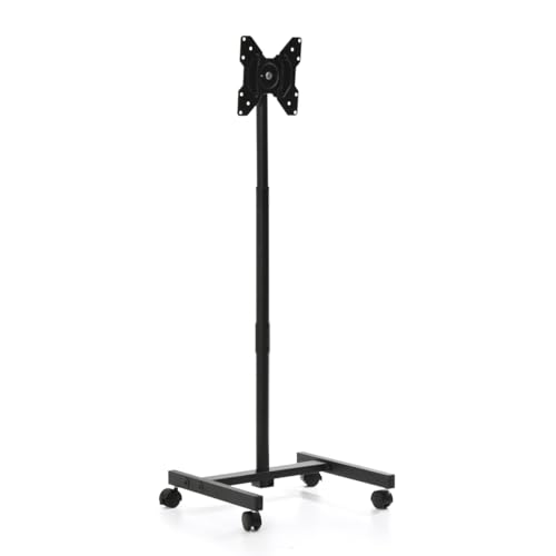 FunFun テレビスタンド Allow ブラック モニタースタンド 13?42V型対応 キャスター付き 高さ調節 角度調節 アジャスター 幅48cm 奥行き43cm 高さ133cm