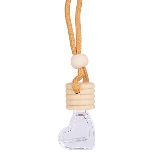 車用芳香剤ディフューザーボトル - ポータブルハート型カースプレー、軽量ハート型ガラスペンダント | 長持ちする空のアロマセラピー香水ボトル、車のフレグランス用ペンダントボトル