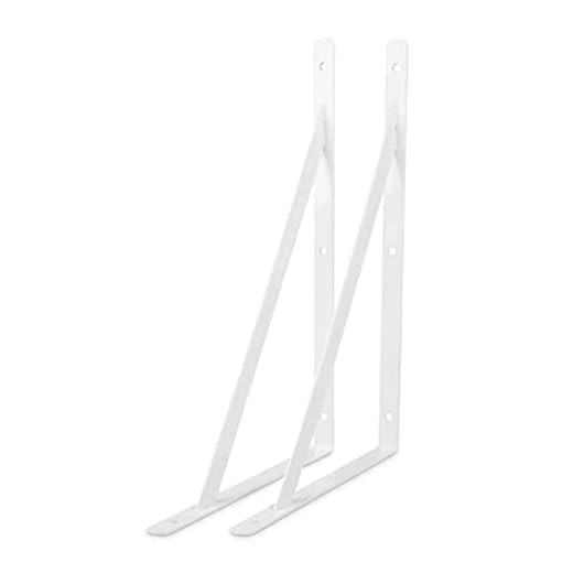 Triangular shelf bracket, heavy white corner bracket, L-shaped floating tripod, 2pcs,25cm