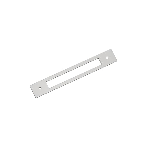 Image of Amerock Medora 6-5 /16 inch Polished Chrome Backplate | Decorative zinc cabinet hardware backplate designed to complement knobs and pulls while protecting cabinet surfaces