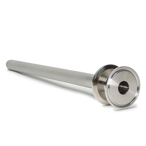 Image of Stainless Steel 1.5 inch Double Tri-Clamp Ferrule Diffusion Stone,1.5 Inch Tri Clamp Carbonation 2 Micron Aeration Stone Female Connect TC 50.5mm CO2 inlet,6 inch Length for Brew Aeration Equipment