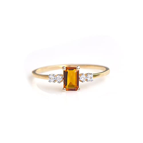 YoTreasure Healing Crystal Citrine Ethiopian Opal Green Onyx London Blue Topaz Rhodolite Garnet Moonstone Tanzanite 10K Yellow/Rose Gold Engagement Ring3