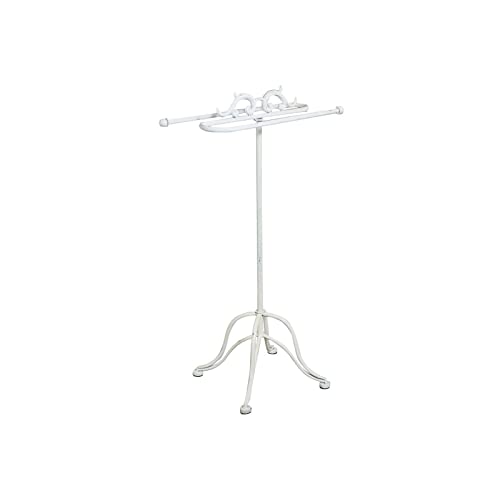 Porta Asciugamani Da Muro In Ferro Battuto | Bianco Anticato | 37x9,5x16 Cm | Stile Shabby - Foto 9