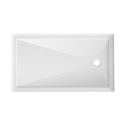 Image of DeerValley 60 inchL X 34 inchW Right Drain Shower Base in White