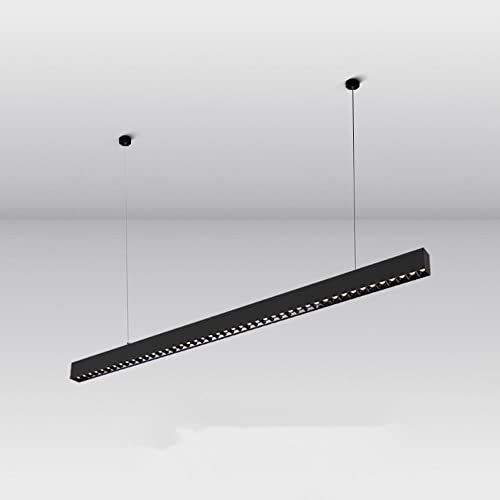 Suspension LED linéaire noire 30W blanche moderne pour bureau et salon