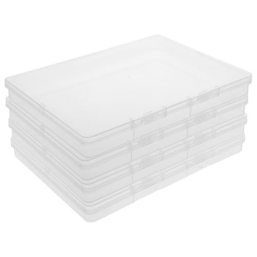 NOLITOY 4pcs Document Organizer Box A6 Size Waterproof Id Folder and Document Storage Case for Immunization Records and Household Register Plastic Card Holder