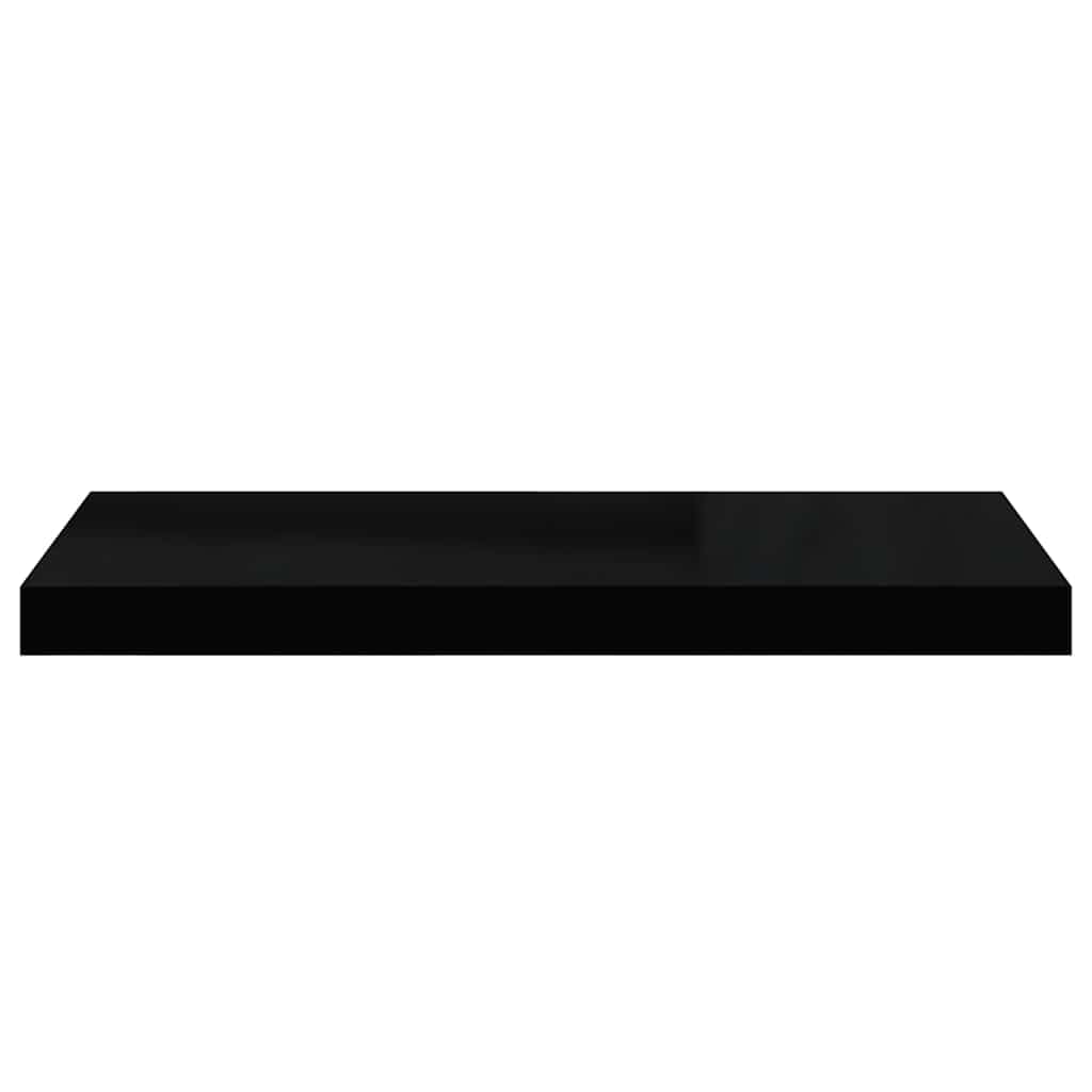 Półki wiszące, 4 szt. czarny wysoki połysk, 60 x 23,5 x 3,8 cm, płyta MDF, zestaw do montażu na ścianie, nowoczesny regał wiszący na książki, dekoracje, przedmioty kolekcjonerskie