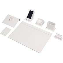 MOOGCO Leather Desk Set-Desk Office Accessories-Office Organizer- Home Office Accessories - Desk Supplies - Desk Storage Organizer -Desk Pad-Storage-9 Pieces -9 PCs