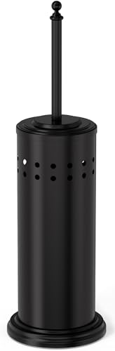 DOWRY Anti-Hand Off Toilet Plunger with Holder for Bathroom Powerful Efficient Force Suction Cup Heavy Duty Deep Cleaning Black