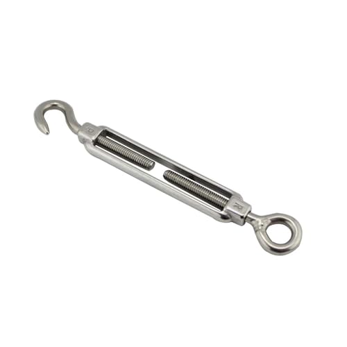 BREAKA 1PCS 304 Stainless Steel Turnbuckle Hook and Eye M4 M5 M6 M8 Marine Cable Raling Stainless Steel Hook and Eye Turnbuckles (Color : M5) miniatura 1