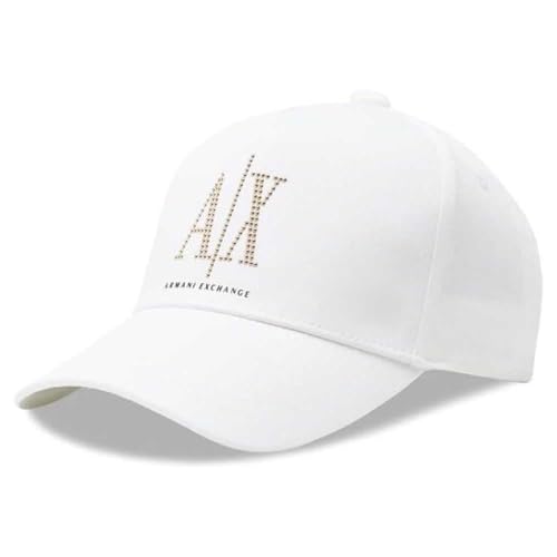 Armani Exchange Icon Project, Shiny Logo Gorra de béisbol, Blanco, Talla única Mujeres