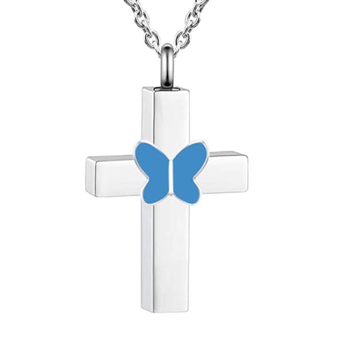 Fahoujs Collier funéraire en forme de croix pour animal de compagnie - Bijoux de crémation pour animaux de compagnie