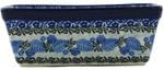 Polmedia Polish Pottery Mini loaf pan UNIKAT - Fields Of Blue Pattern Handmade in Boleslawiec Poland by Ceramika Artystyczna + Certificate of Authenticity