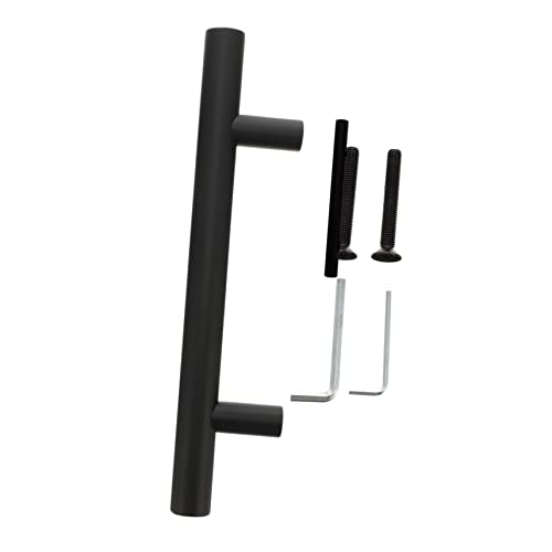 QUMIIRITY Stylish Black Circular Door Handle Wooden Pull for Cabinets Barn Doors and Windows Comfortable Grip