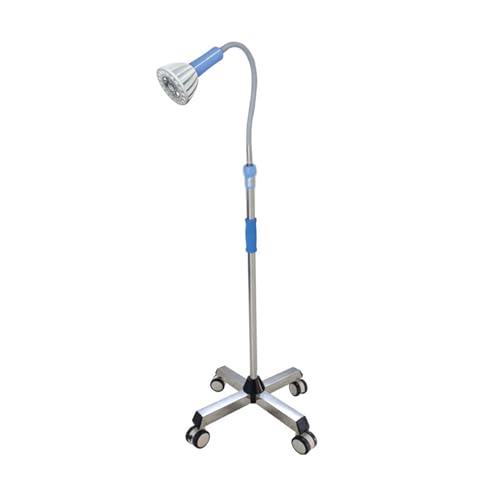 LED Untersuchungsleuchte für Gynäkologie, 6000-6500K Chirurgische Lampe mit Einstellbarer Höhe 1,1-1,8m, 360° Drehung, Leise Räder, Langlebiger ABS-Schirm für Medizinische und Veterinärmedizin