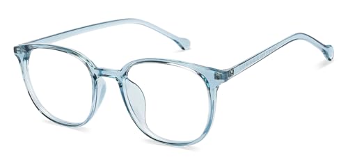 Image of LENSKART BLU | Zero Power Cut Computer Glasses | Anti Glare, Lightweight & Blocks Harmful Rays | UV Protection Specs | Full Rim Round | For Men & Women | Large | LB E16226