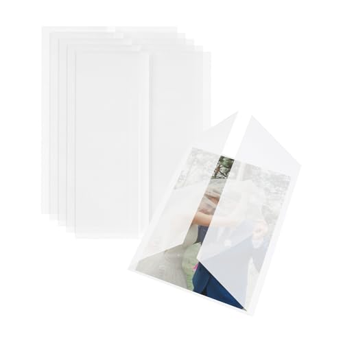 Vellum Jackets for 5x7 Invitations Goefun 115GSM Pre-Folded Vellum Paper 5x7 50 Pack Translucent Paper for Wedding Invitation Accessories Baby Showers Envelope Liners Birthday Cards