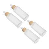NIYANGLE 4 piezas Botellas de Vidrio Esmerilado con Gotero para Aceites Esenciales Recargables para Viaje y Diario