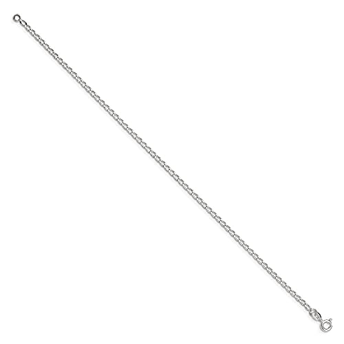 Chain Necklace White Sterling Silver style Open Link 10 in 2 mm2