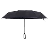 BESPORTBLE Paraguas Plegable Colgante Gancho, 8 Varillas Reforzadas, Dosel Extragrande y Grueso, Mango de Anilla para Apertura Rápida, Resistente al Viento, Portátil para Lluvia y Sol