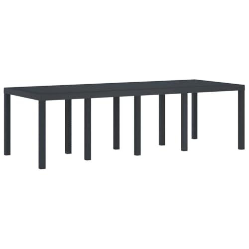 vidaXL Table de Jardin Anthracite 250 x 100 x 73 cm polyrotin, Table rectangulaire en Acier Moderne, Grande pour Jardin et terrasse, Meuble d'extérieur résistant !