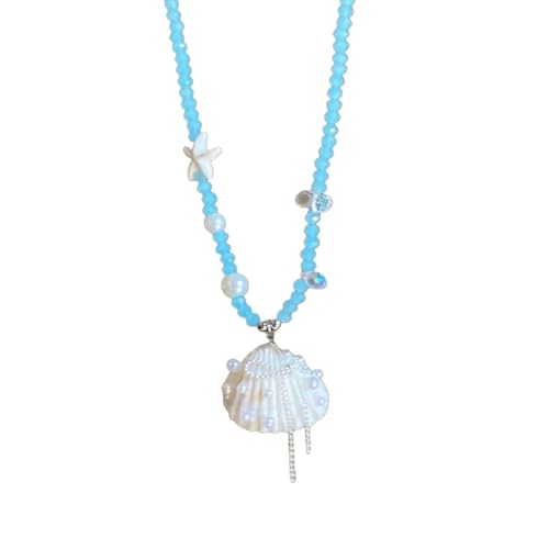 Collier d’étoiles de mer en coquillage pour look plage d'été chic