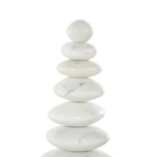 Escultura Decorativa Moderna de Mármol Blanco 3" x 4" x 12" miniatura 4
