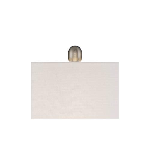 360 Lighting Roxie Modern Table Lamps Set Of 2 31" Tall With Dimmers Brushed Nickel Off White Fabric Rectangular Shade For Bedroom Living Room House Bedside Nightstand Home Office Entryway #TOP7