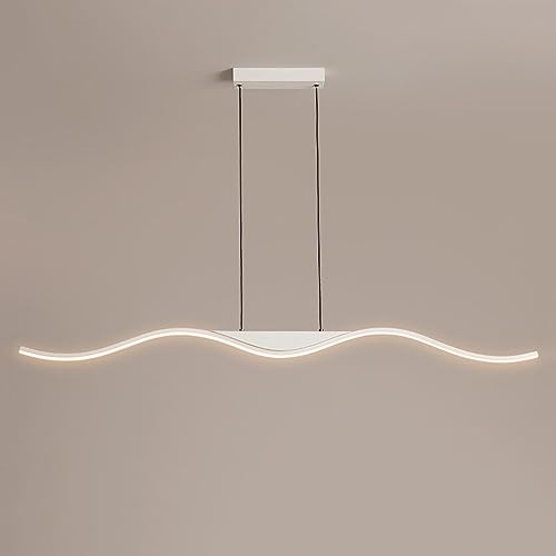 Plafonnier LED blanc de style lustre suspendu linéaire pour intérieur chic