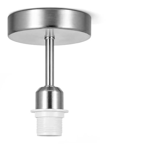 Image of SGZIOO E27 Ceiling Light Fitting, 17 x 12 CM Ceiling Pendant Light Fitting, Indoor Lighting Fixture with E27 Screw, for DIY Lamp Shade, Industrial Style