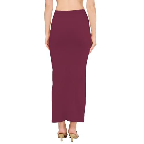 Image of DESI GIRL Cotton Lycra Stretchable Saree Shapewear Petticoat with Drawstring for Women | Fishcut Saree Petticoat with Side Slit for Easy Movement | Saree Shaper | Long inskirt