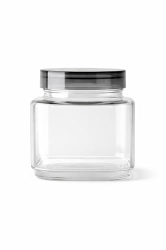 Image of Stylish Clear Transparent Glass Storage Jar With Airtight Lid For Spices, Snacks, Dry Fruits & Pantry Essentials (1)