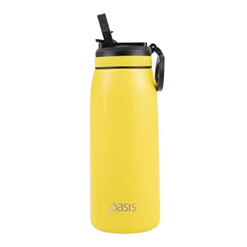 Oasis Stainless Steel Double Wall Insulated Sports Bottle W/Sipper 780Ml - Neon Yellow