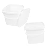 Ipetboom 2 pezzi Secchi Quadrati in Plastica con Coperchi Contenitori Resistenti per Stoccaggio e Pulizie Domestiche Maniglia Robusta e Tenuta Ermetica Capacità per Alimenti