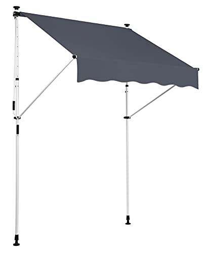 CLP Toldo Plegable Westerly para Exterior con Manivela I Marquesina Moderna Regulable En Altura & Ángulo, Color:Antracita, Tamaño:150x120 cm