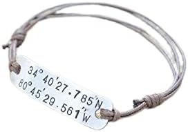 Coordinate Bracelet, Latitude Longitude Bracelet, Mens Bracelet, Couples Bracelet, 1 year anniversary gift for boyfriend, Boyfriend Gift