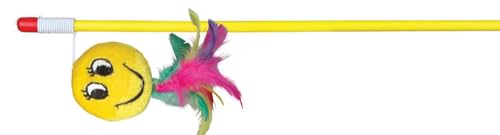Image of TRIXIE Cat Fishing Rod Toy with Smiley, Interactive Cat Wand Toy for Indoor Cats, Teaser Stick with Hanging for Chasing Jumping and Exercise, Kitten Play for Daily Enrichment