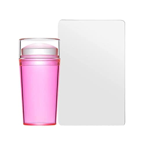 WAITLOVER Kit de placas de estampación de uñas de silicona transparente plantilla de gelatina sello sello punta de sellos franceses accesorios para raspador rápido Cover