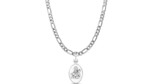 Pendentif Hanuman en argent pur avec chaîne figaro élégante de 55,9 cm