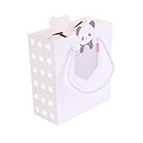 FUNOMOCYA Bolsas de Papel para Regalos Diseño de Panda Tamaño Pequeño 15X14X7 CM Paquete de 12 Unidades Material Duradero Base Cuadrada Ideales para Fiestas Cumpleaños y Compras
