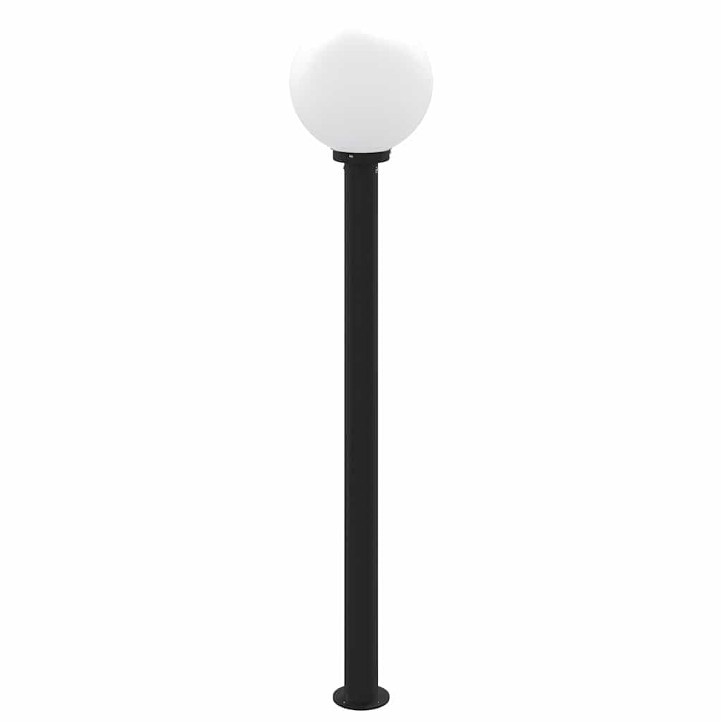Lampada a colonna con sensore, 120 cm, nera, in acciaio inox, IP44, per esterni, con sensore di movimento PIR, angolo di rilevamento di 120° e diffusore per giardino, terrazza, illuminazione