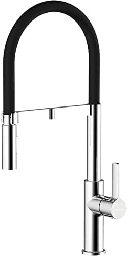 Robinet mitigeur cuisine 3 voies avec douchette extractible et filtre noir