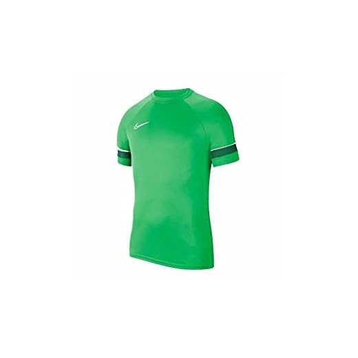 NIKE Camiseta de Entrenamiento Academy 21 para Hombre, Hombre, Camiseta, CW6101-362, Verde Brillante, Blanco, Verde Pino, Blanco, Medium