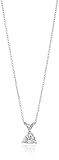 Amazon Collection Platinum-Plated Sterling Silver Trillion-Shape Solitaire Pendant Neckalce made...