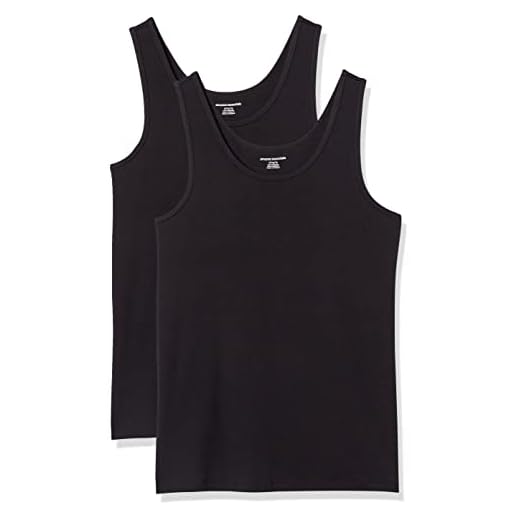Amazon Essentials Débardeur Coupe Ajustée Femme, Lot de 2, Noir, XXL